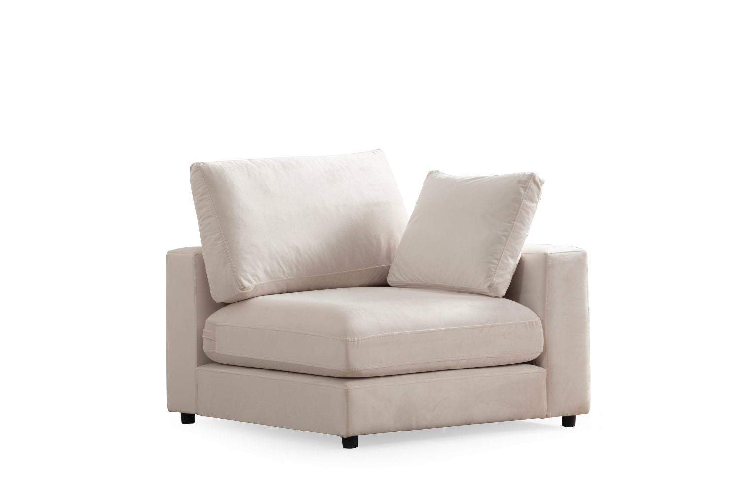 Canapé modulable - Stella - Velours - 3 places & 1 pouf