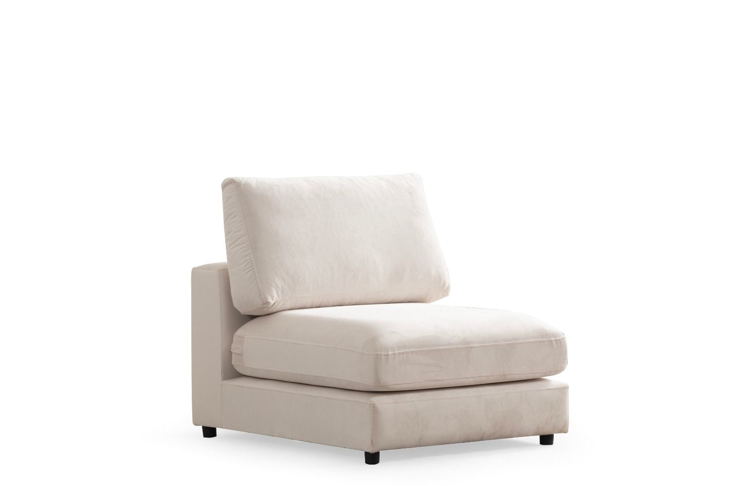 Canapé modulable - Stella - Velours - 3 places & 1 pouf