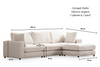 Canapé modulable - Stella - Velours - 3 places & 1 pouf