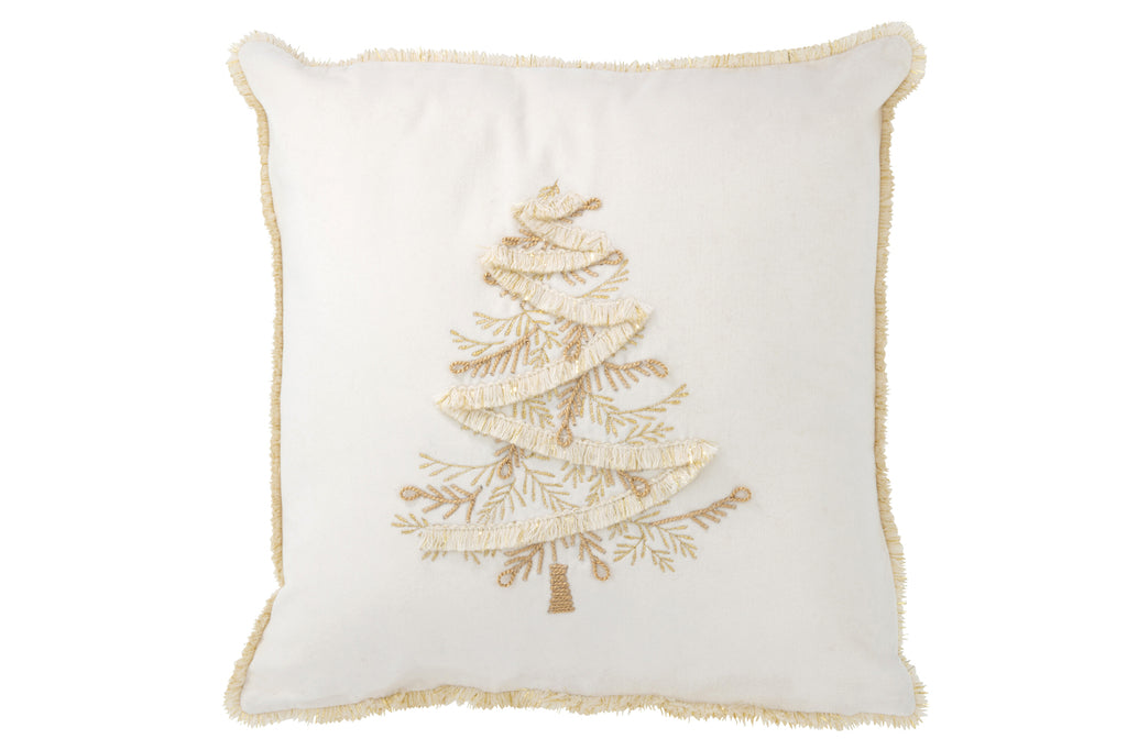 Coussin Sapin - Blanc / Or