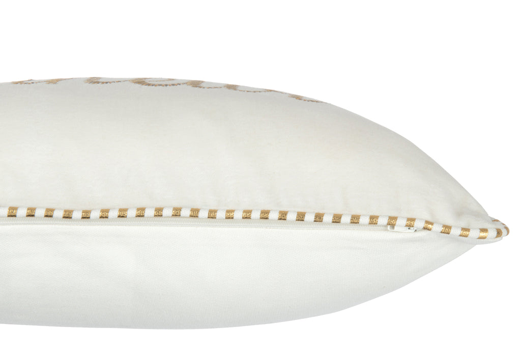 Coussin bonheur blanc dore3