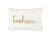 Coussin bonheur blanc dore