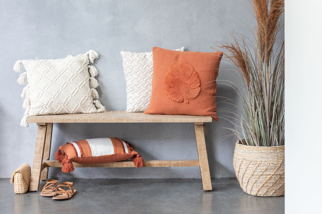 Coussin feuille - Terracotta