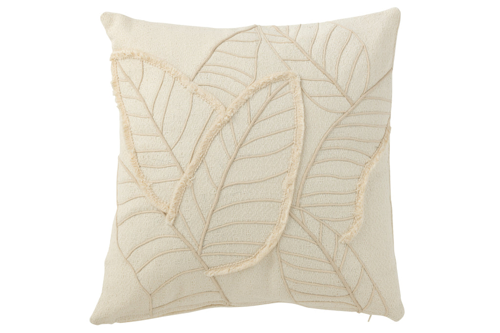 Coussin feuille pure - Blanc