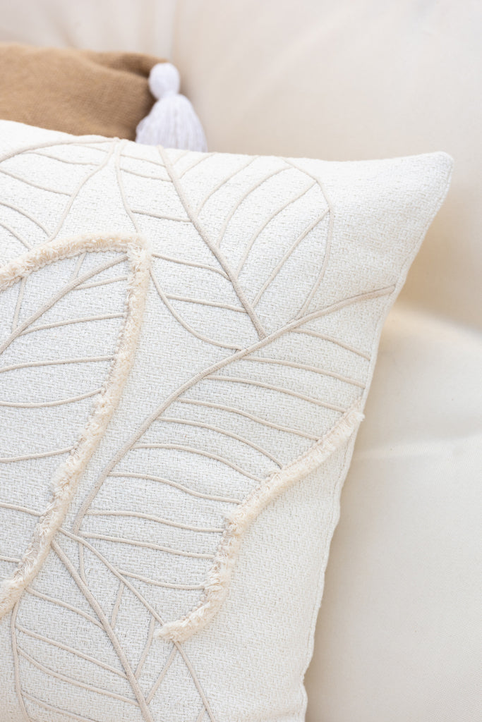 Coussin feuille pure - Blanc