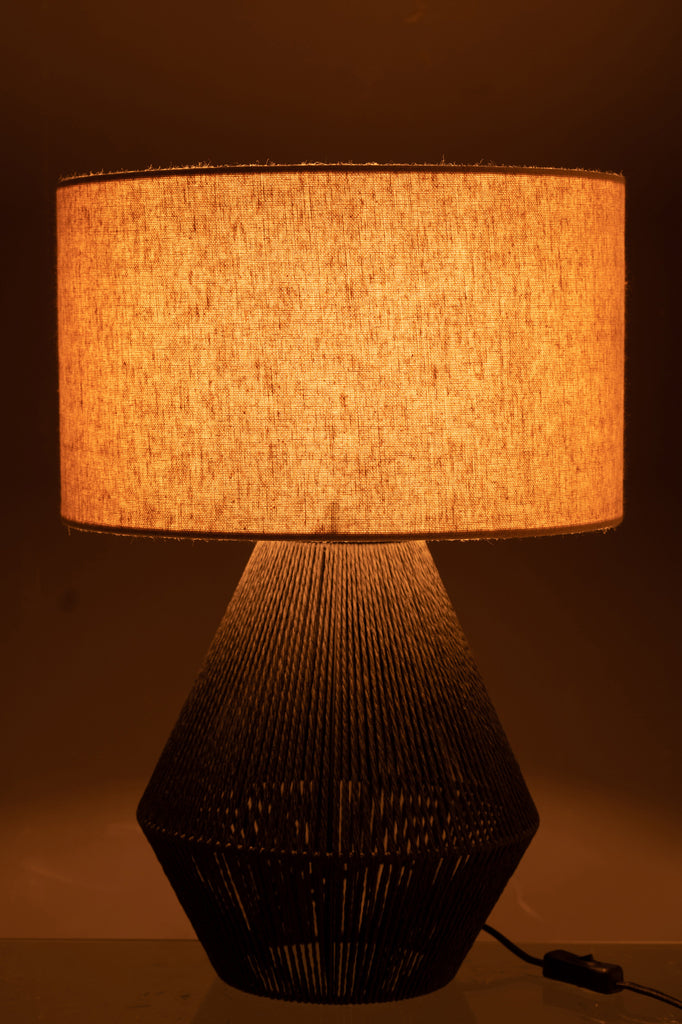 Lampe ficelles jute - Noir