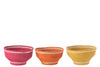 Panier bol - Jonc de mer - lot de 3 - Rose / Jaune / Orange