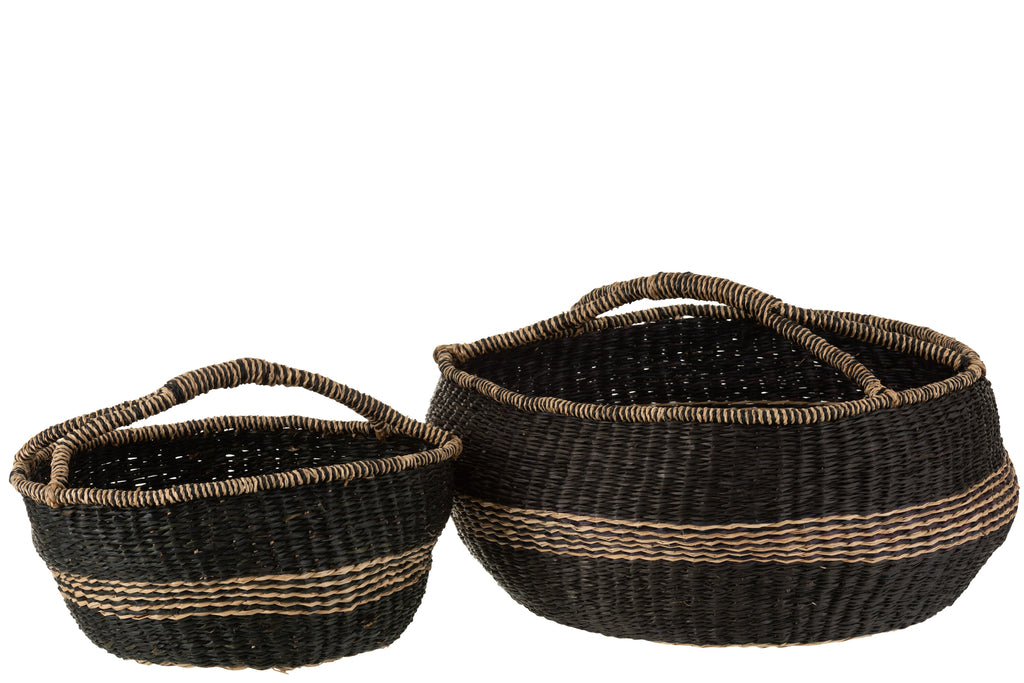 Paniers ronds - Noir - Lot de 2