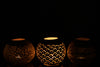Photophore en noix de coco - Blanche - Lot de 3