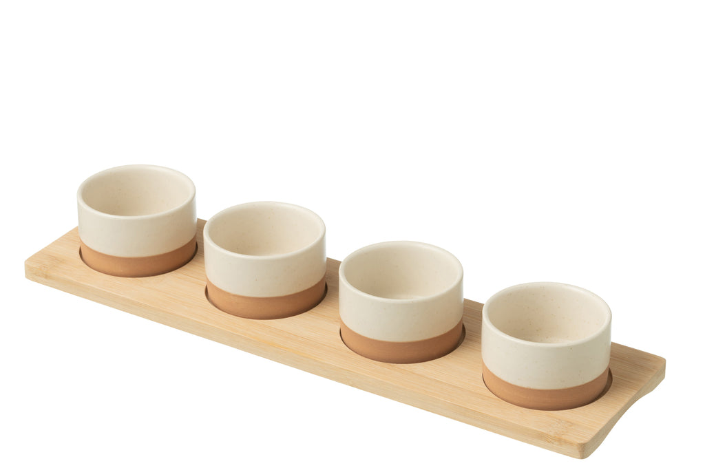 Plateau tapas - Set de 4 - Naturel / Blanc