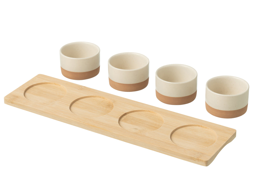 Plateau tapas - Set de 4 - Naturel / Blanc