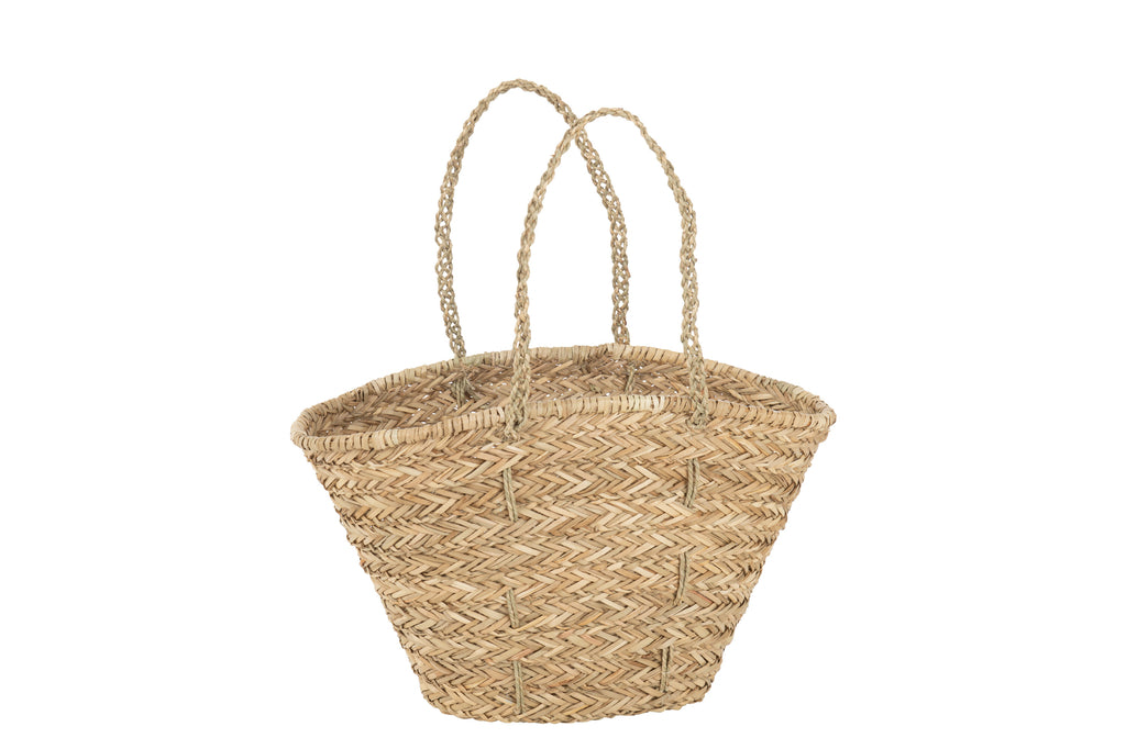 Sac de plage en jute - Longues anses - Naturel