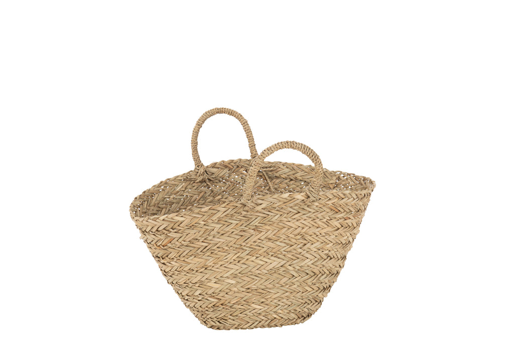 Sac de plage en jute - Poignées courtes - Naturel