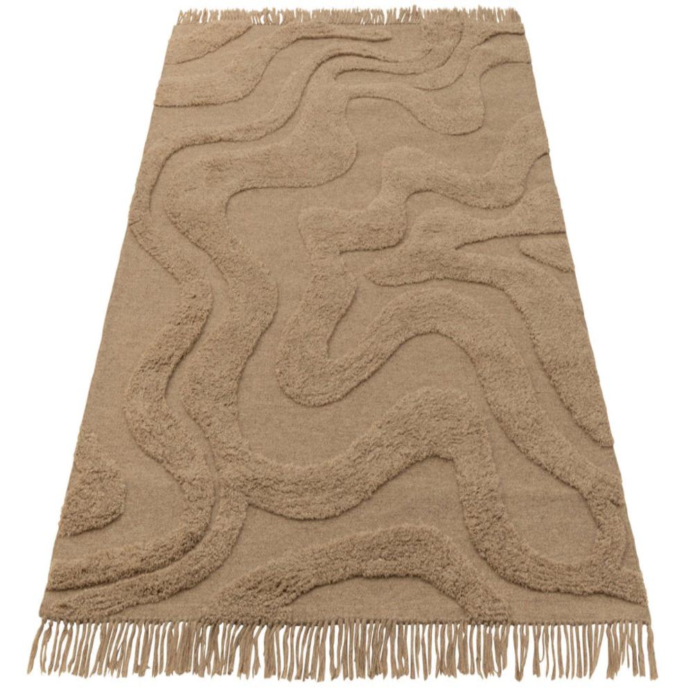 Tapis Tufté en Laine Beige